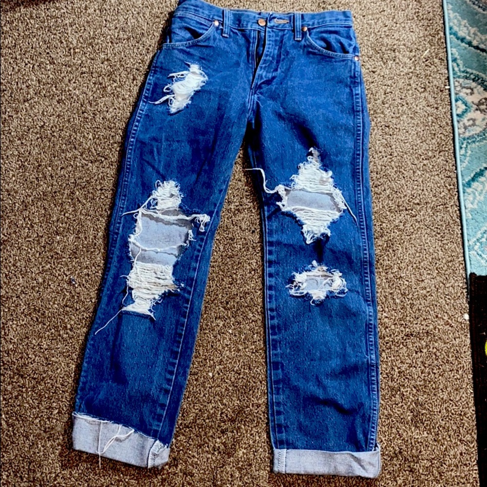 distressed wranglers